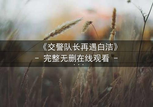 《交警队长再遇白洁》- 完整无删在线观看 - 命运重逢引爆情感风暴