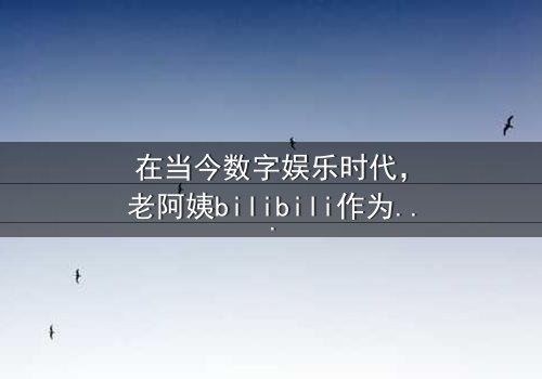《老阿姨bilibili》-免费在线观看 - 第3集HD中字