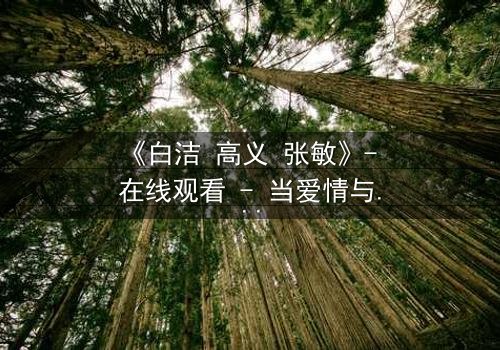 《白洁 高义 张敏》- 在线观看 - 当爱情与阴谋交织,谁将揭开真相?