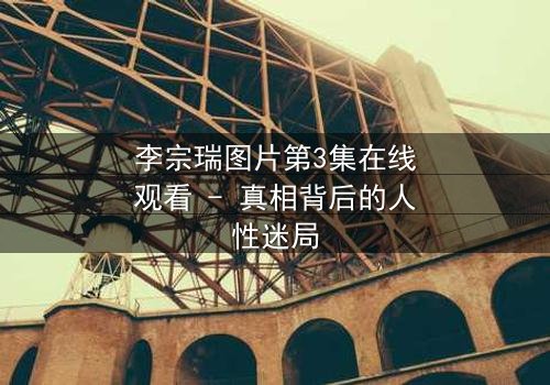 李宗瑞图片第3集在线观看 - 真相背后的人性迷局