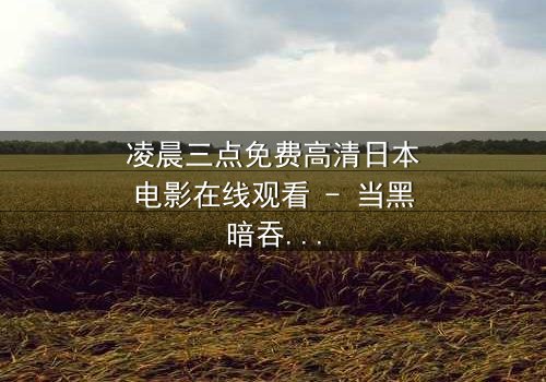 凌晨三点免费高清日本电影在线观看 - 当黑暗吞噬理智,谁在窥视你的灵魂?