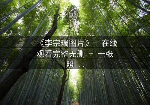 《李宗瑞图片》- 在线观看完整无删 - 一张照片引发的惊魂迷局